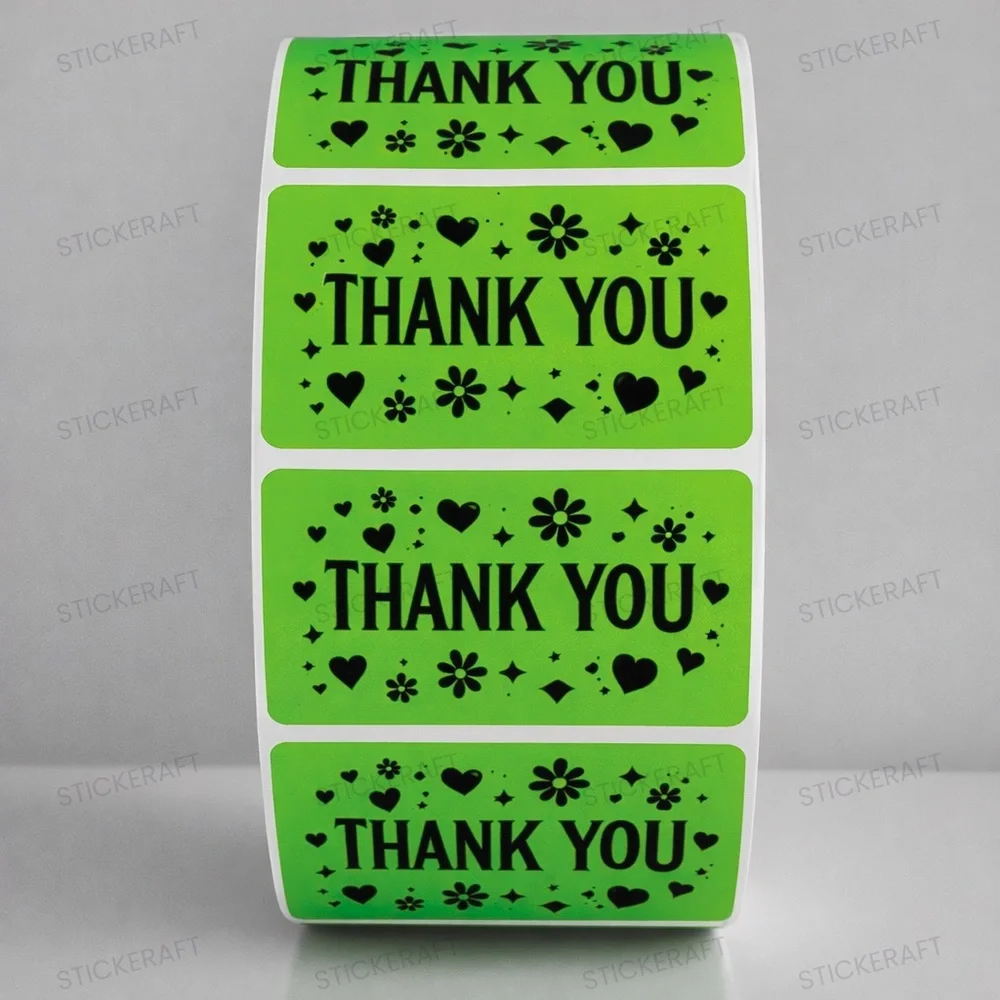 Thank You Stickers 2x1 Inch – 100 Pack for Gifts, Mail & Packaging Boutique Pack